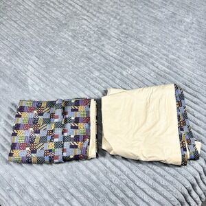Curtains 78" x 40" Home Made multiple mini‎ fabrics (single piece) lot of 2